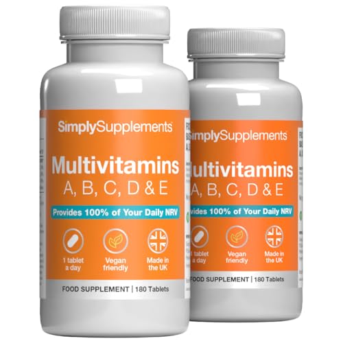 Multivitamin Complex | Supports Immune Health, Energy & Skin Health | Suitable for Vegans & Vegetarians | 360 Tablets = 12 Months’ Supply | Manufactured in The UK in Accordance with GMP Standards