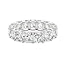 Charles & Colvard Created Moissanite 5mm Cushion Cut Eternity Band for Women | 9 cttw DEW | Lab Grown | Solid 14K White Gold with Rhodium | Size 7