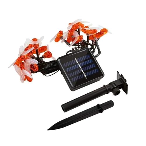 Image of AERYS Solar String Lights Outdoor 21 Ft 30 LED Solar Bee String Lights with 8 Lighting Modes Bumble Bee Lights for Garden Yard Lawn Patio Party Grass Decor (Warm White)