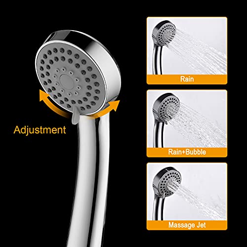 Ibergrif M20903 Shower Riser Kit, Shower Slide Bar with Shower Head, 170CM Shower Hose,Shower Head Holder and Soap Dish, Adjustable Shower Height Bracket for Bathroom