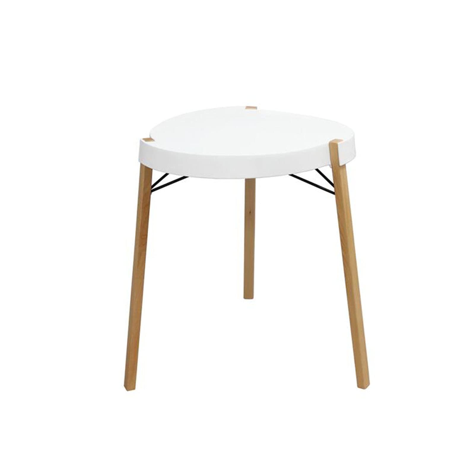 HAIZHENSide End Table Round Coffee Side Table，Snacks End Table with Storage Shelf for Living Room, Wood Nightstand for Living Room Bedroom(Size:21.45 * 21.45 * 27.55in,Color:White)