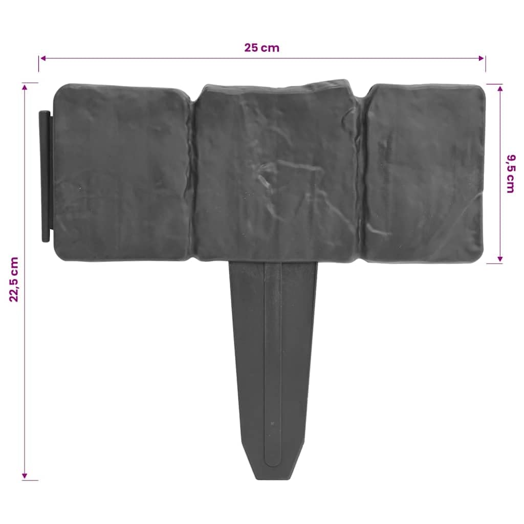 Recinzione Giardino Prato Plastica 41 Pezzi Grigio 10 m