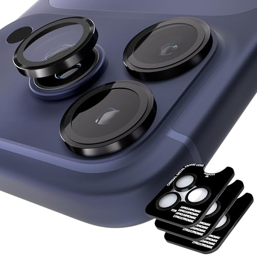 Image of (3 Sets) Orzero Camera Lens Protector Compatible for iPhone 17 Pro&17 Pro Max&16 Pro&16 Pro Max&15 Pro&15 Pro Max&14 Pro&14 Pro Max, [EZ Install] [Case-Friendly] 9H Tempered Glass CD Pattern Lens