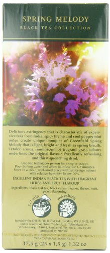 Greenfield Spring Melody Black Tea Fruit & Herbal Collection 25 Teabags The Execptional Freshness Of Tea Is Guranteed By The Special Foil Sachet