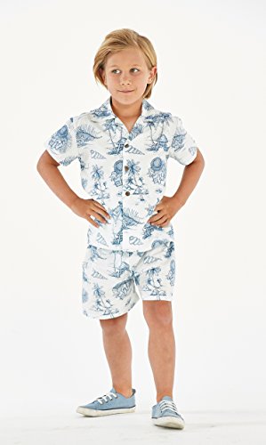 Image of Boys' Aloha Luau Shirt Cabana Set in Signature Prints | 100% Cotton; Button Front Shirt; Signature Tropical Prints; Lightweight Comfort; Vacation Ready