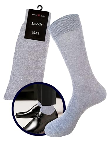 Men's Dress Socks Natural Cotton 12 Pairs LIGHT GRAY COLOR Formal Socks 10-133