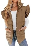 Material: The womens ruffle vest is made of comfy soft fabric, stay warm, cozy and comfortable Feature: Women winter ruffle shoulder puffy jacket has two huge pockets for essentials, stand collar, button down vest brings fashionable style Occasions: ...