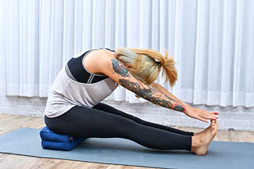 Image of Leewadee Yoga Block - Floor Cushion for Yoga Practice, Meditation Seat Cushion for Workouts Filled with Kapok