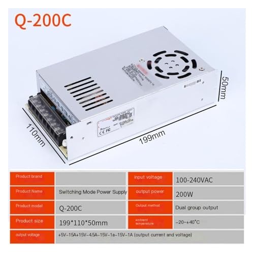 Alimentation à découpage Q-200BCD quatre sorties 5V 12V -12V -5V - 2