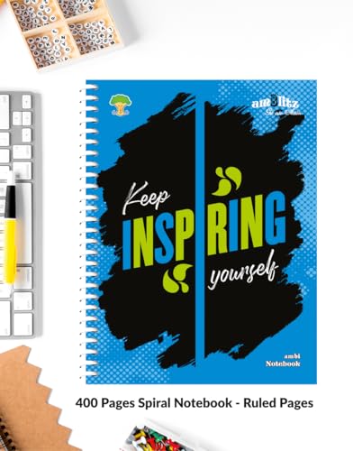 Image of amblitz Spiral Notebook | 18 X 24 CM | B5 Size | School /College Students's Choice for Note Making |70 GSM Thick White Paper | Diary Size | Personal & Office Use | (400 Pages, RULED Notebook)