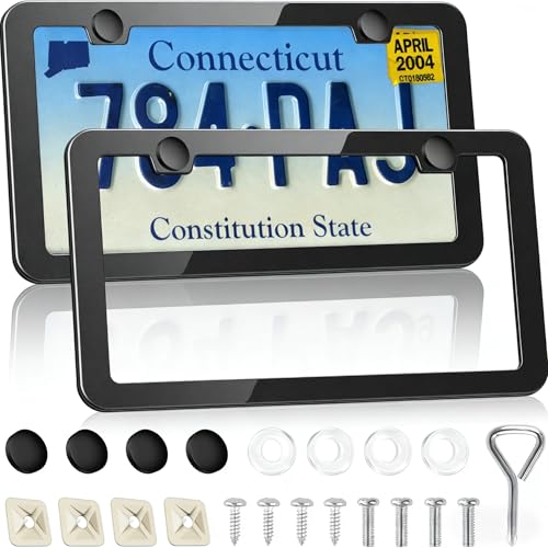 Save on RYHYC Black Metal License Plate Frame 2-Pack - Image 2