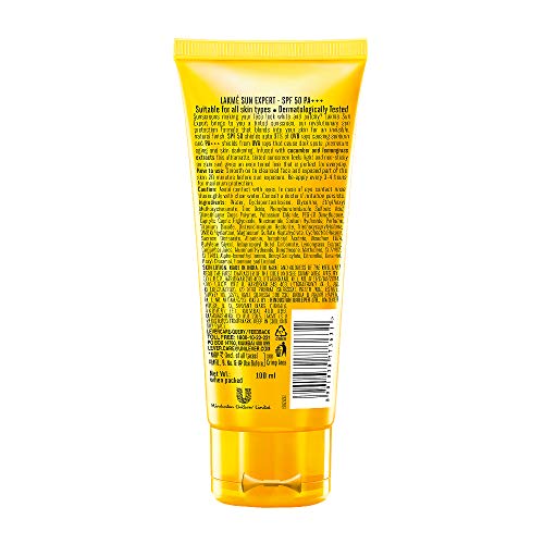 Image of LAKME Sun Expert Tinted Sunscreen 50 Spf, 100 G & Lakme 9 To 5 Complexion Care Face Cc Cream for All Skin Type, Beige, Spf 30, Conceals Dark Spots & Blemishes, 30 G