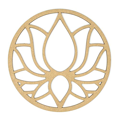 CONTRAXT Lotusblume deko wanddeko holz. Lotusblüte deko wanddeko deko lotus flower bild deko wand holz Vintage Garten deko Meditation zubehör 3d Mandala wandbild Nicht-Metall (Lotusblume, MDF) Cover