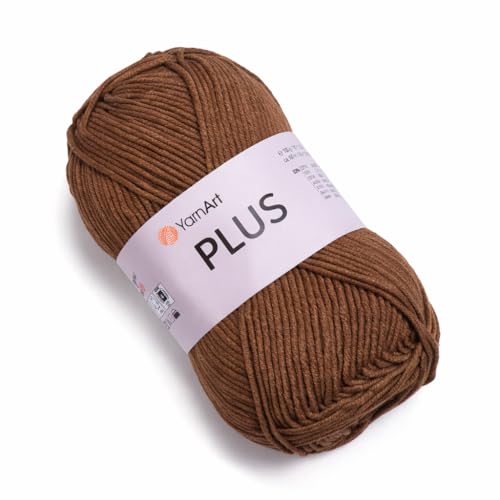 Image of YarnArt Plus Soft Cotton Blend Yarn - 100g (3.5oz) 160m (174yds), 55% Cotton 45% Acrylic - Worsted Weight #4 - Ideal for Amigurumi, Baby Projects, Knitting & Crochet - Durable & Smooth (40)
