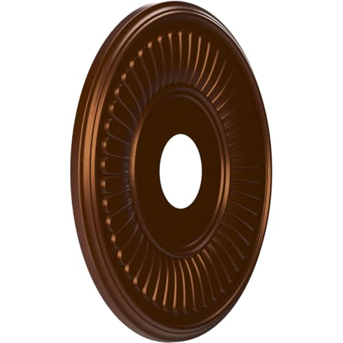 Image of Ekena Millwork CMP16BECDC Berkshire Thermoformed PVC Ceiling Medallion (Fits Canopies up to 7 inch), 16 inchOD x 3 1 /2 inchID x 1 inchP, Metallic Dark Copper
