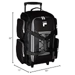 Fila 22" Lightweight Carry On Rolling Duffel Bag, Black, One Size - Image 2