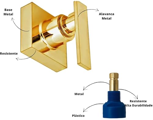 2 Acabamento Registro Alavanca 3/4 Padrão Fabrimar (Dourado)