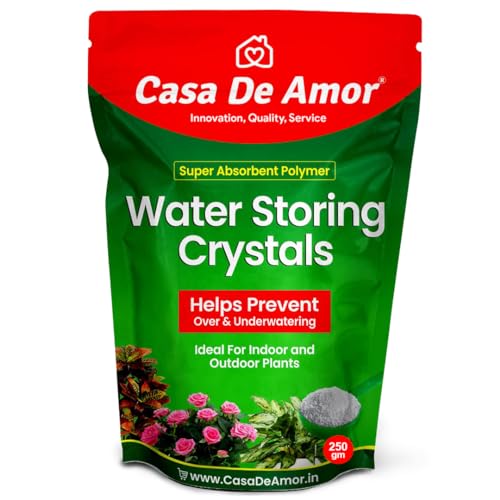 Image of Casa De Amor Water Storing Crystals | Water Retaining Super Absorbent Polymer for Plant, Soil Mixing and Hydroponics Gardening, Lucky Bamboo Plant (250 gm)