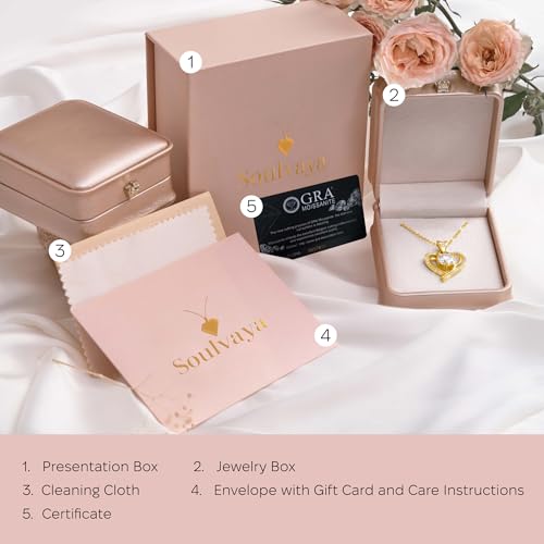 Moissanite Pendant Necklace for Women – 925 Sterling Silver Necklace for Women Heart Pendant, Dainty Silver Jewelry Gift Box for Mom Wife Girlfriend – Birthday Anniversary (1-3 CT)3