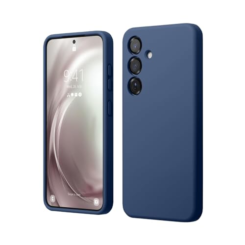 Image of LIRAMARK Liquid Silicone Soft Back Cover Case for Samsung Galaxy S25 5G (Midnight Blue)