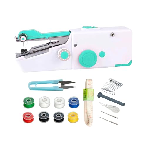 Máquina de Coser Portátil 505A. Mini Máquina de Coser de Mano con Puntada Rápida Adecuada para Ropa, Telas, Cortinas, Bricolaje. Funcionamiento con Cable o Pilas AA (no incluidas). M5124