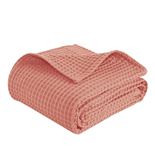 Image of PHF 100% Cotton Baby Waffle Blankets -Lightweight Washed Soft Breathable Comfortable Swaddling Receiving Sleep Blankets - 30"x 40" Baby Toddler Blanket for Boys and Girls, Coral