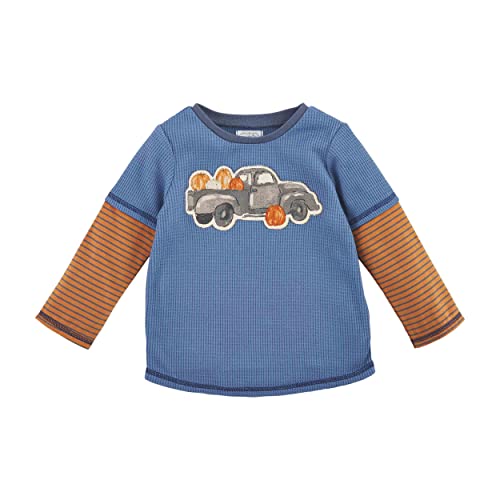 Mud Pie Boys' Blue Pumpkin Patch T Shirt