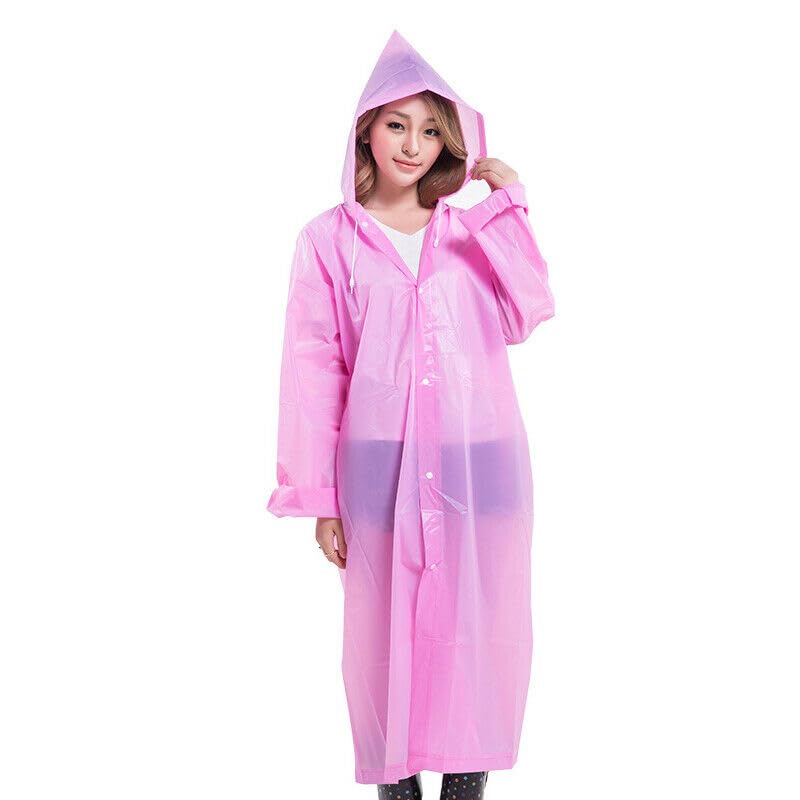 Image of Boolavard Adults /Kids Unisex Reusable Waterproof Rain Coat with Hood Portable Rain Jacket