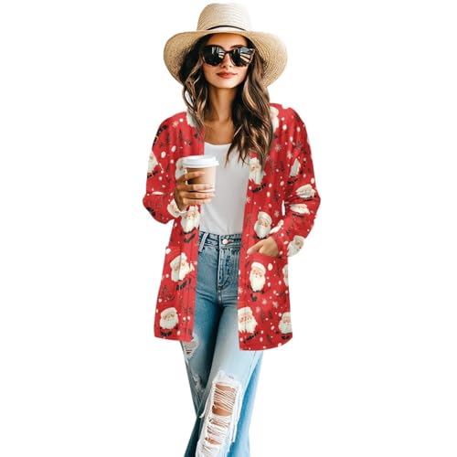 Image of Women's Open Front Cardigan Long Sleeve Loose Sweater Lightweight Soft Cardigan Jackets