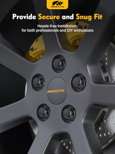 Image of MIKKUPPA 1 /2-20 Lug Nuts, 20pcs Black Zinc Finish Closed End Bulge Acorn Tire Nut Replacement for Jeep Wrangler JK Liberty Grand Cherokee, Ford Explorer Mustang Aftermarket Wheel
