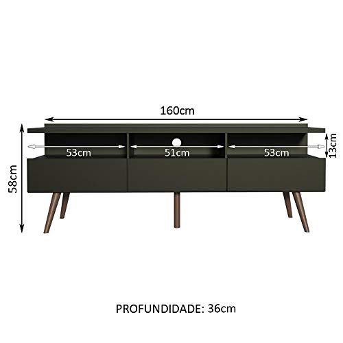 Rack para Tv até 65 Polegadas Madesa Londres com Pés Retro - Preto