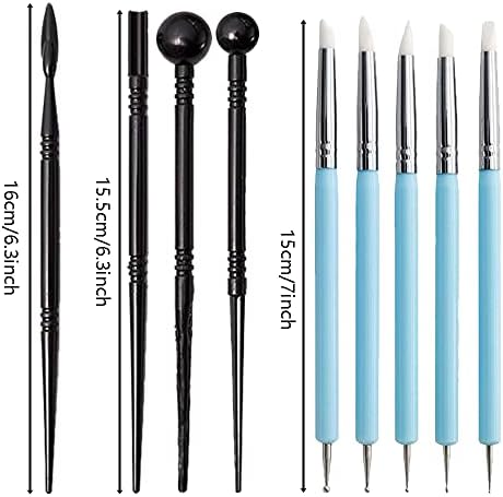 18Pcs Polymer Clay Dotting Sculpting Tools Kit and Pottery Indentation Embossing Supplies for Ceramic Modeling Carving Rock Painting Cake Fondant Decoration Ceramics Artwork Holiday Crafts Nail Art 2 41GgmHwP4WL. AC