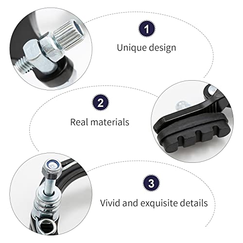 Pairs Bike C-Brake Brake Rim Brake Sets, Front And Rear V-Brake With 2.75In Pads Long Arm 4.33In Aluminum Alloy #TOP2