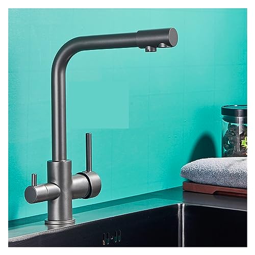 Robinet eau potable de cuisine LWX mitigeur eau chaude et froide finition chromée Blackgray