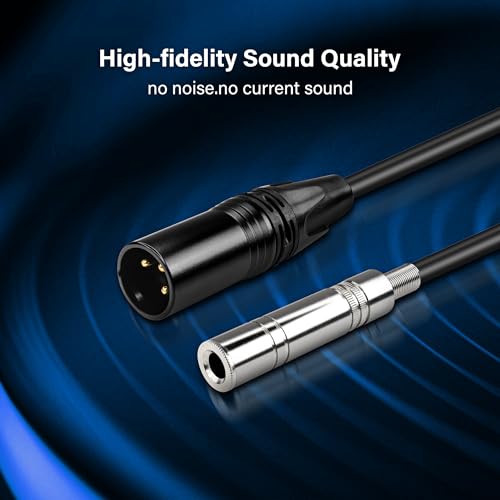 PNGKNYOCN 1/4" to XLR Cable,Balanced XLR Male to 6.35mm TRS Female Microphone Audio Cable for Speakers Stage, DJ and More(50cm) - Image 2
