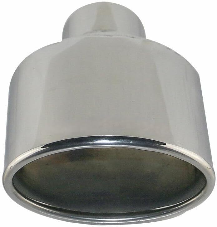 Miniatura 2 de 1 unid 2.5 pulgadas tubo de escape punta AMG estilo oval puntas de escape acero inoxidable para Mercedes Benz 4.7 "salida 7.3" longitud total