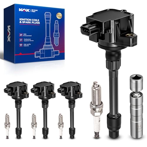 Image of KAX 4 Ignition Coils & 4 Spark Plugs Set for Honda Civic 2016-2020 2.0L