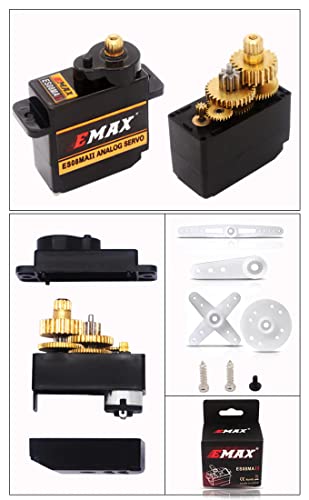 Emax Emx-Sv-0275 Es08Ma Ii 12G Mini Metal Gear Analog Servo For Rc Robotics Plane Wing Car Radio Control Vehicles (1Pc) #TOP1
