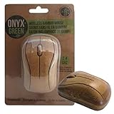 Onyx and Green Wireless Computer Mouse, Handmade with Bamboo, 2.4GHz