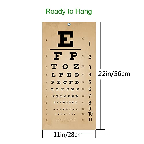 Nustila Eye Chart, Wall Eye Charts with Eye Occluder and Hand Pointer, 22 x 11 Unframed Print Eye Exams Chart Set for Optician Medical Ophthalmology Office Home School Vintage Wall Decor