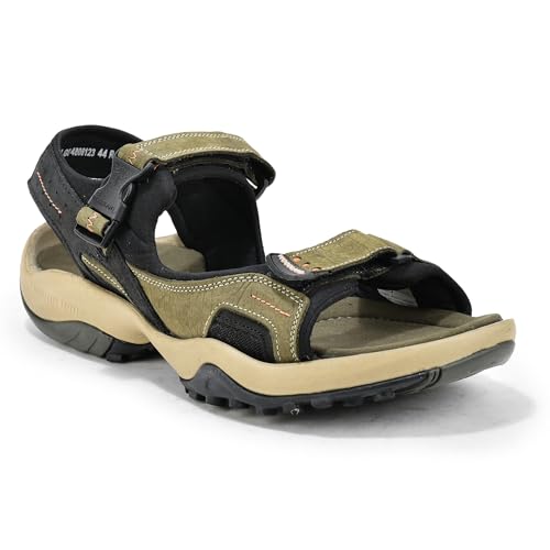 Image of Woodland Men's Camel Elephant Print Nubuk Sandals-UK-5 (EURO 39)