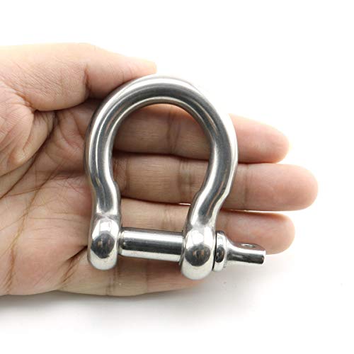 Heyous SPDHOOK-M10-2 2Pcs 3/8 Inch 10Mm Screw Pin Anchor Shackle Stainless Steel Heavy Duty Bow Shape Load Clamp thumb #1