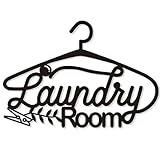 Bnesi Laundry Black Decor Sign, Farmhouse Metal Wall Art Decoration, Rustic and Elegant Laundry Room Hanging Decor, Optional Size, Black Rack Shape (Medium)