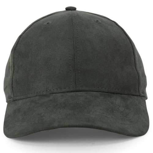 Image of Trendy Apparel Shop Plain Faux Suede Leather Adjustable Structured Baseball Cap