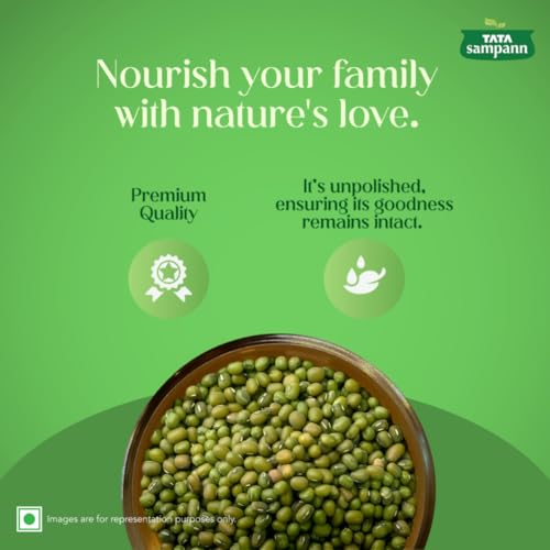 Tata Sampann Unpolished Green Moong Dal (Whole), 500gm
