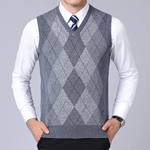 Chaleco de tejido con diseño de cuadros y acabado elástico suave 3