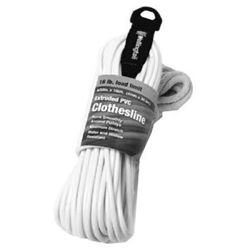 White PVC Wellington Clothesline Rope - 5/32 Inch x 100 Feet