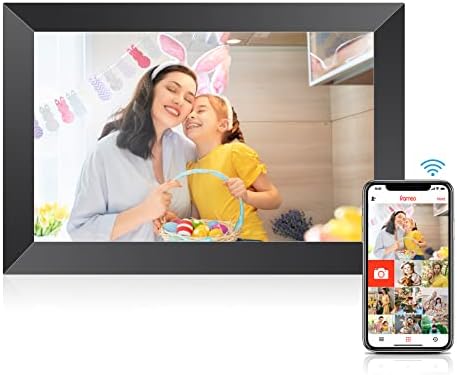 FRAMEO Digital Picture Frame 10.1 Inch, WiFi Digital Photo Frame 1280 * 800 FHD IPS Touch Screen with 16GB Storage, Wall Mountable, Auto-Rotate, Share Photos and Videos via App from Anywhere