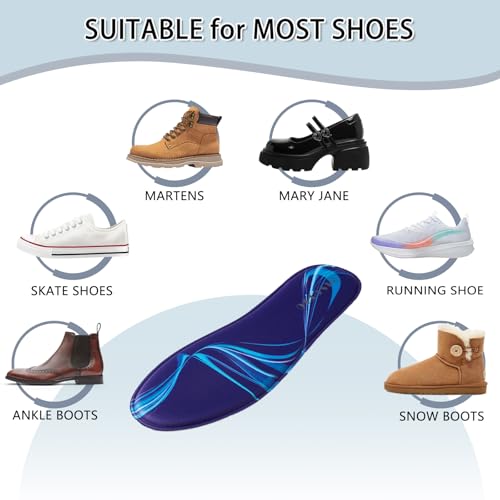 Image of Memory Foam Shoe Inserts for Women Men, Cushion Insoles for Work Boots Sneakers Flats,Comfort Soles Design for Foot Pain Relief,Black EU46