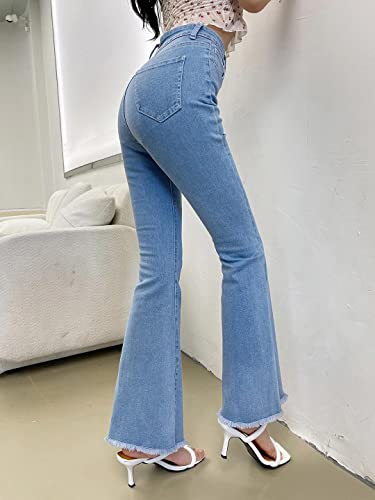 Image of KOTTY Flare Bottom Jeans for Women - Stylish Slim Fit with Bell Shape Leg
